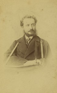 France Metz Man Portrait Arm in Splint Medical Old CDV Photo Krier 1870