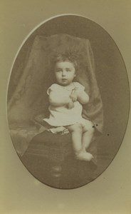 France Millau Baby Child Portrait Old CDV Photo Julien 1890