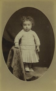 France Millau Baby Child Portrait Old CDV Photo Julien 1890