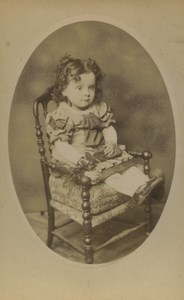 France Cernay Baby Child Portrait Nice Chair Old CDV Photo Fisch 1890