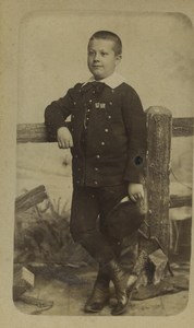 France Lille Young Boy Child Portrait Old CDV Photo 1890