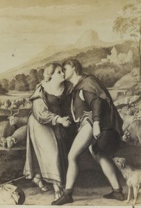 Germany Art Museum Giorgione Jacob & Rachel Old CDV Photo 1870