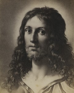 Germany Art Museum Caracci Christ portrait Old CDV Photo 1870
