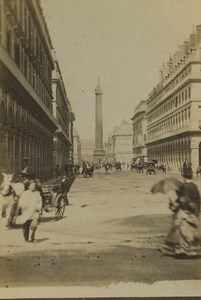 France Paris Vendome Column & Castiglione Street Old CDV Photo 1860