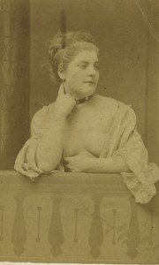 France Paris Woman Semi Nude Risque Old CDV Photo 1870