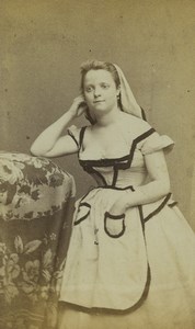 France Paris Young Woman Second Empire Fashion Old CDV Photo 1860's