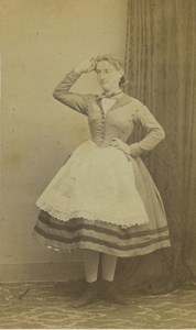 France Paris Young Woman Second Empire Fashion Old CDV Photo Tourtin 1860's #2