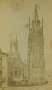 France Bordeaux Tour Tour Pey-Berland Tower Old CDV Photo Neurdein 1870's
