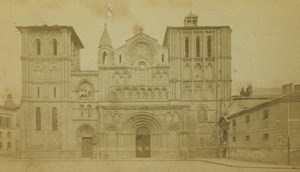 France Bordeaux Eglise Sainte Croix Church façade Old CDV Photo Neurdein 1870's