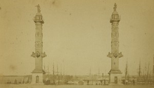 France Bordeaux Colonnes Rostrales Old CDV Photo Neurdein 1870's