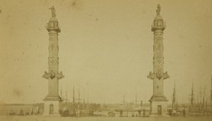 France Bordeaux Colonnes Rostrales Old CDV Photo Neurdein 1870's
