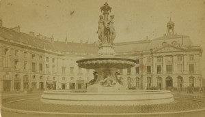 France Bordeaux Stock Market Fountain la Bourse Old CDV Photo Neurdein 1870's