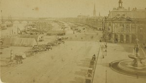 France Bordeaux Place de la Bourse Quai de la Douane CDV Photo Neurdein 1870's