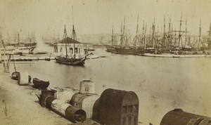 France Marseille Port Neuf panorama ships Old Photo Neurdein 1870's
