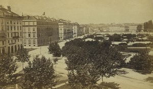 Switzerland Geneva Hotel Metropole Old Photo 1870's