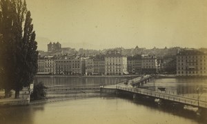 Switzerland Geneva Grand Quai Old Photo 1870's