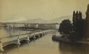 Switzerland Geneva Mont Blanc panoramaOld Photo 1870's