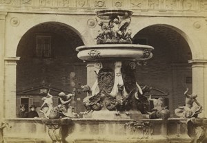 Italy Loreto fountain Old CDV Photo Brogi 1870's