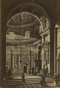 Italy Loreto Basilica Santa Casa main arch Old CDV Photo of gravure Brogi 1870's