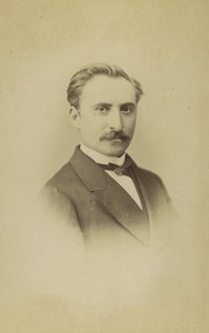 France Paris Man Portrait Moustache Fashion Old CDV Photo Pierson & Braun 1880