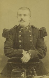 France Chateauroux Military Man Uniform Portrait old CDV Photo Dorsand 1890
