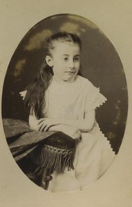 France Nantes Young Girl Portrait Fashion Old CDV Photo Furst 1890