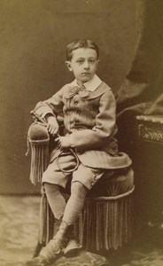 France Lyon child Boy Portrait Fashion Old CDV Photo Victoire 1880 #1