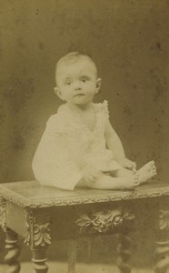 France Nantua child baby Portrait Fashion Old CDV Photo Laloge 1875