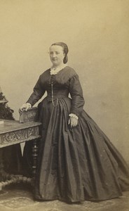 France Clermont Ferrand Woman Second Empire Fashion Old CDV Photo Renaud 1865
