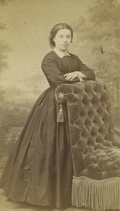 France Saint Etienne Woman Portrait Fashion Old CDV Photo Cheri Rousseau 1865 #3