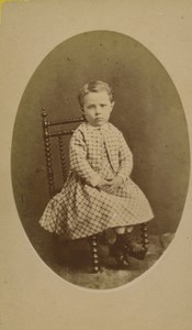 France Saint Etienne child Portrait Fashion Old CDV Photo Cheri Rousseau 1875