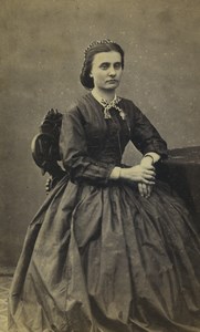 France Saint Etienne Woman Portrait Fashion Old CDV Photo Bellotti 1865 #1