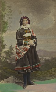 Norway Satersdalen Woman Winter Traditional Fashion Old CDV Photo Eurenius 1868