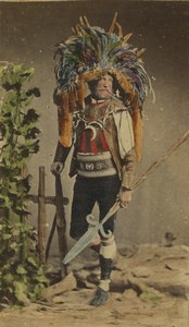 Italy South Tyrol Merano Man in Traditional Costume Old CDV Photo Largajoli 1875