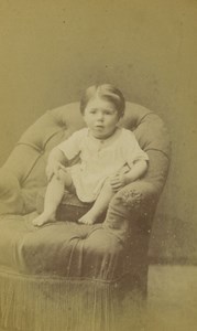 France Paris Child sat in Armchair Old CDV Photo Nadar 1880
