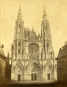 France Rouen cathedral Saint Ouen Old CDV Photo 1870