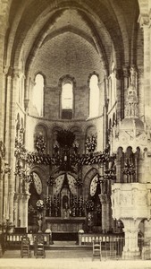 France Laval church Notre Dame d'Avenieres interior Old CDV Photo 1870's
