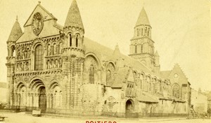 France Poitiers church Notre Dame la Grande Old CDV Photo 1870's