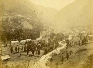France Pyrenees Cauterets panorama Old Andrieu CDV Photo 1870's