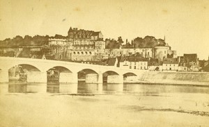 France Amboise castle panorama Old CDV Photo Maurice 1870