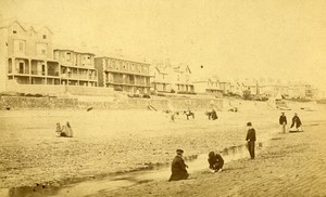 France Normandy? Seaside Beach panorama Old CDV Photo 1870