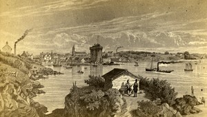 France Saint Malo & Solidor Tower panorama Old Photo of Gravure 1870