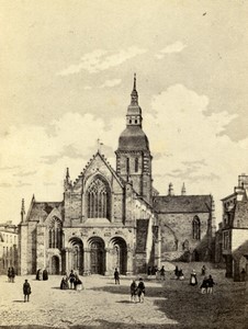 France Dinan church Old Sinnett Taupin CDV Photo of gravure 1870