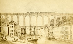 France Morlaix viaduct Old Sinnett Taupin CDV Photo of gravure 1870