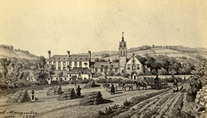 France Bricquebec convent La Trappe Old Maugendre CDV Photo of gravure 1870