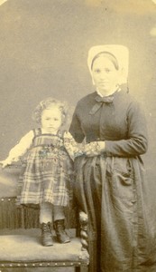France Woman & Child portrait Hennequin Old CDV Photo 1890