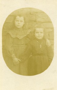 France 2 Young Girls portrait Old CDV Photo 1900