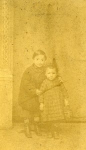 France children portrait Nestor & Gabriel Old CDV Photo 1880