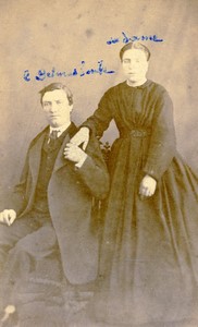 France Millau Couple portrait Delmas Old CDV Photo Bouillier 1860's