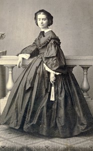 France Paris Woman portrait fashion Old CDV Photo Janicot 1860's